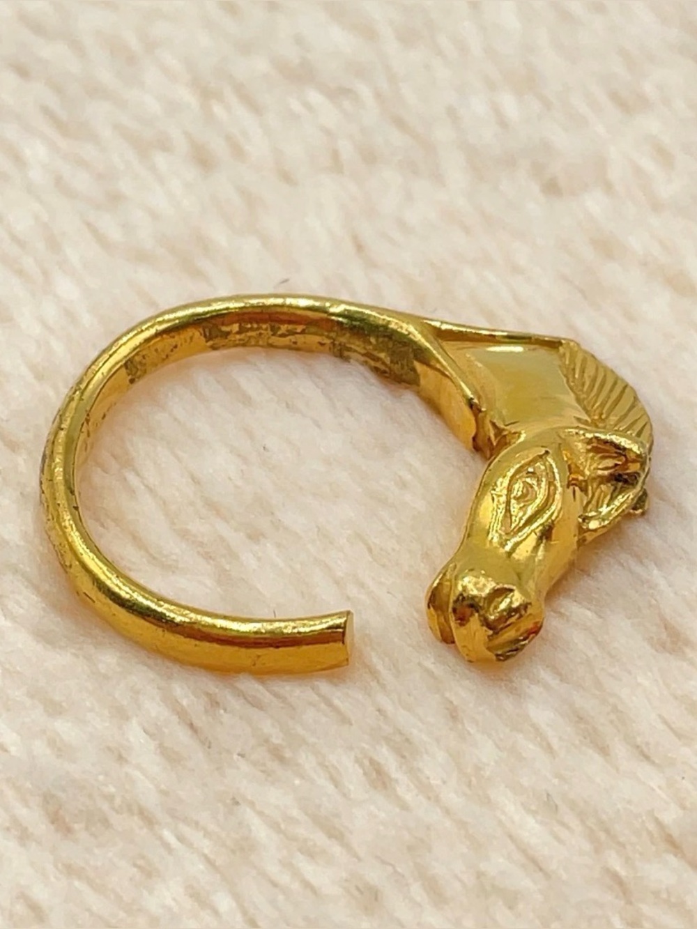 Hermès Cheval Horse Head Open Ring Gold Vintage France - Picture 7 of 8